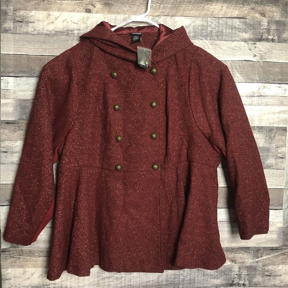 Torrid Warner Bros. House of The Dragon Hooded Peplum Coat  4X NWT